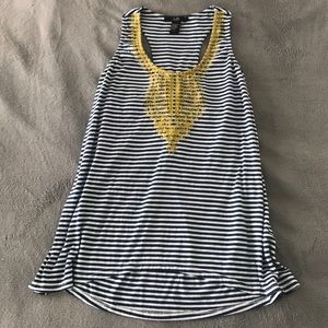Blue & White Striped Tank Top